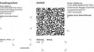 Einzahlungsschein Erlebniswelt Roggen Erschmatt