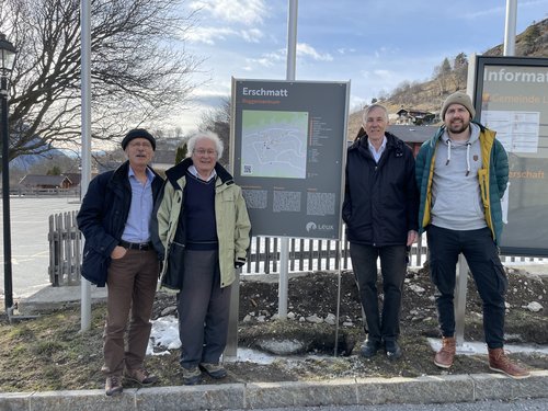Das Team hinter dem digitalen Ortsplan. Edmund Steiner, Peter Hulm, André Locher, Wendelin Steiner